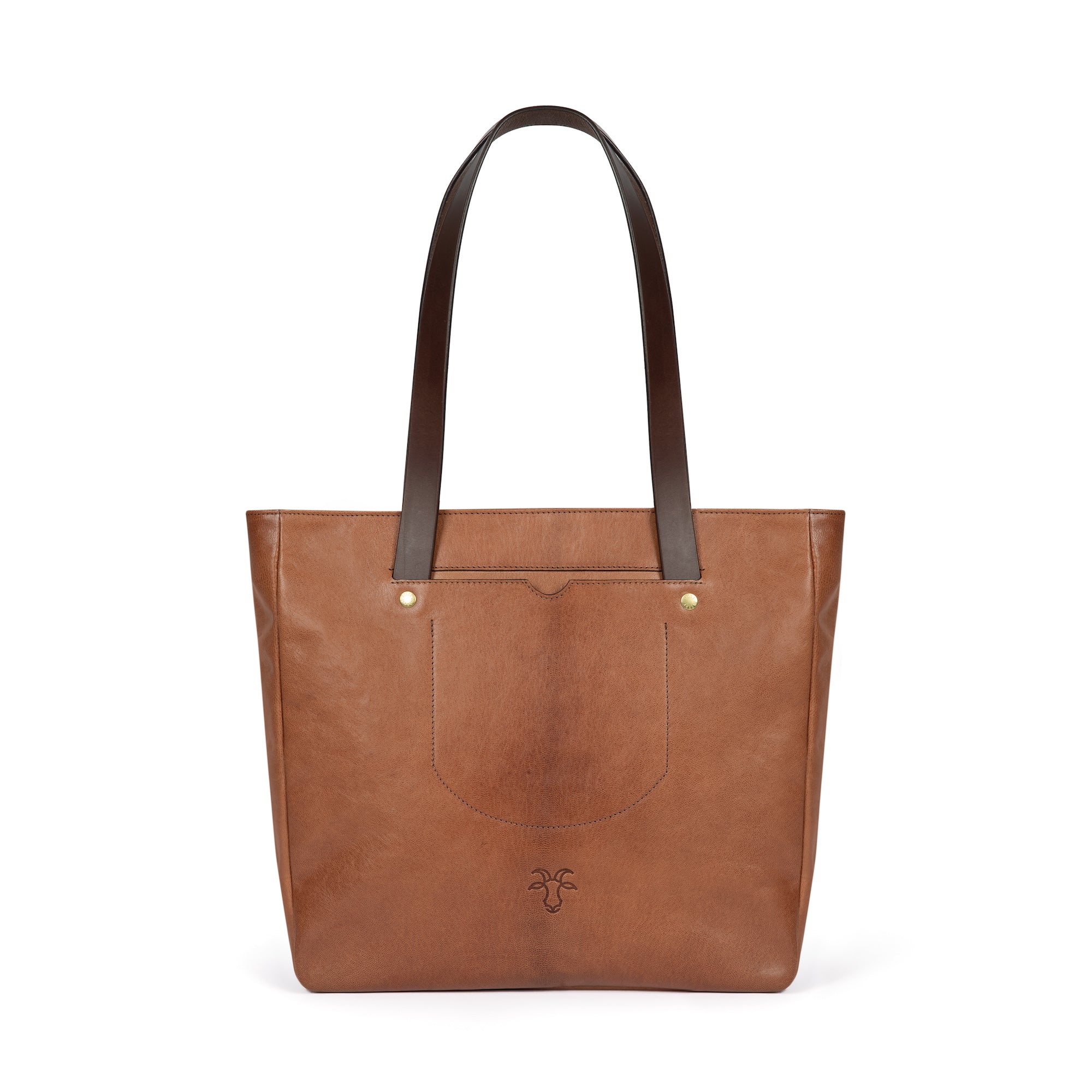 Brown Leather Handbag - Tote Bag with Zip