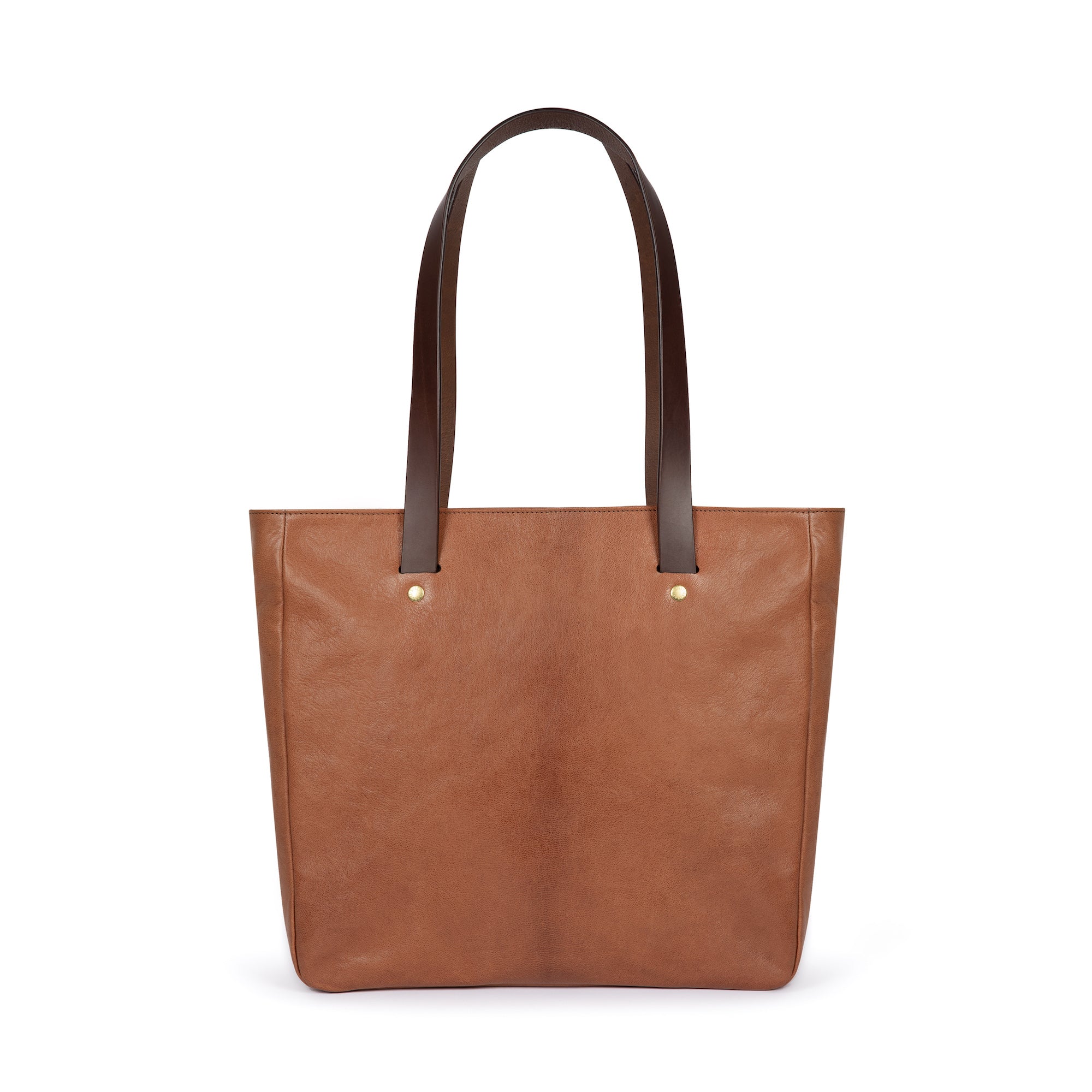 Brown Leather Handbag - Tote Bag with Zip