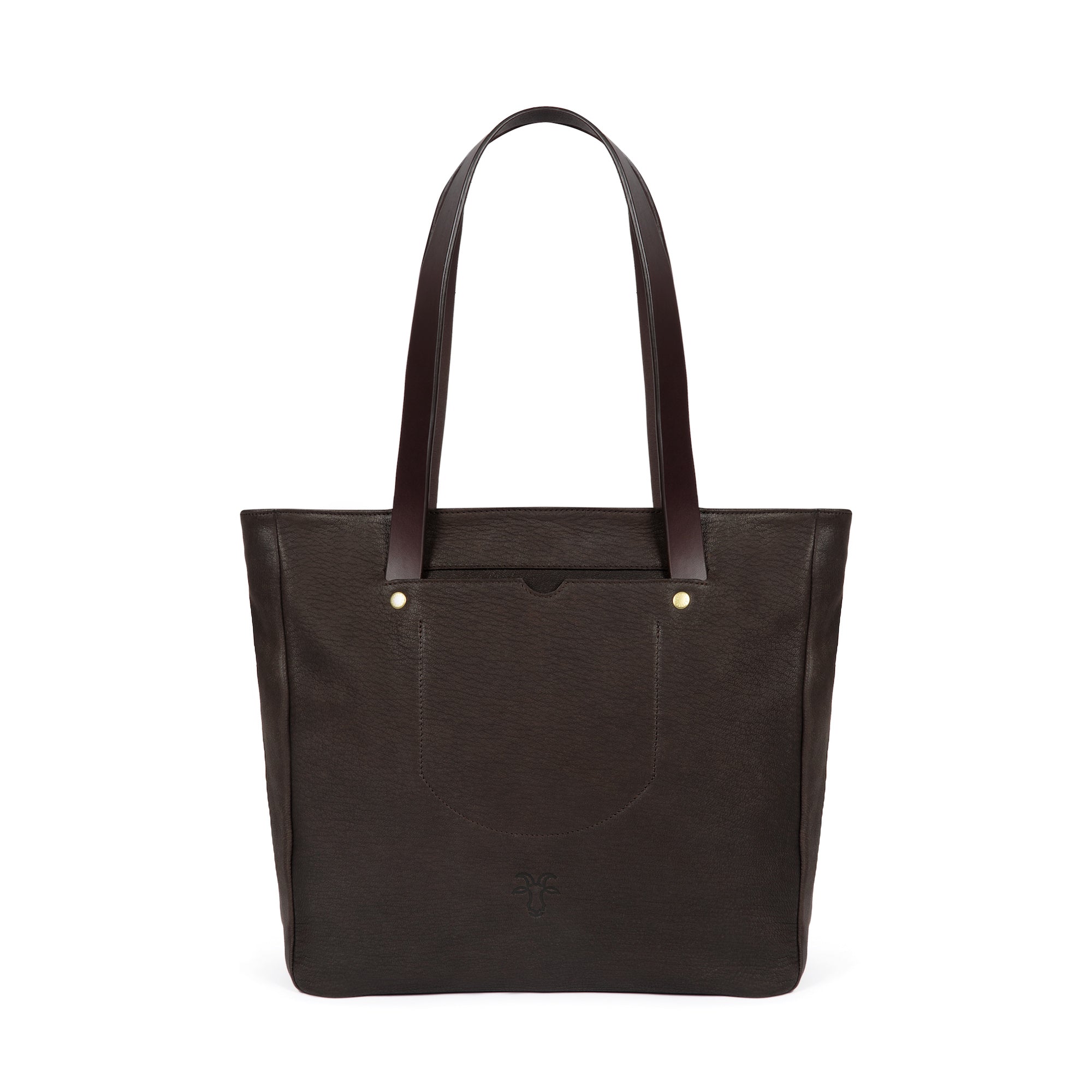 Brown Suede Leather Handbag - Tote Bag with Zip