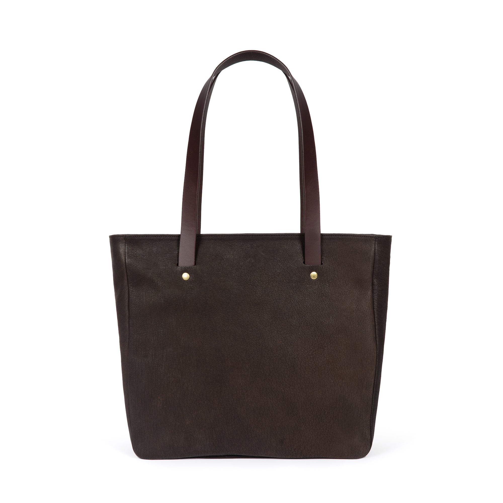 Brown Suede Leather Handbag - Tote Bag with Zip