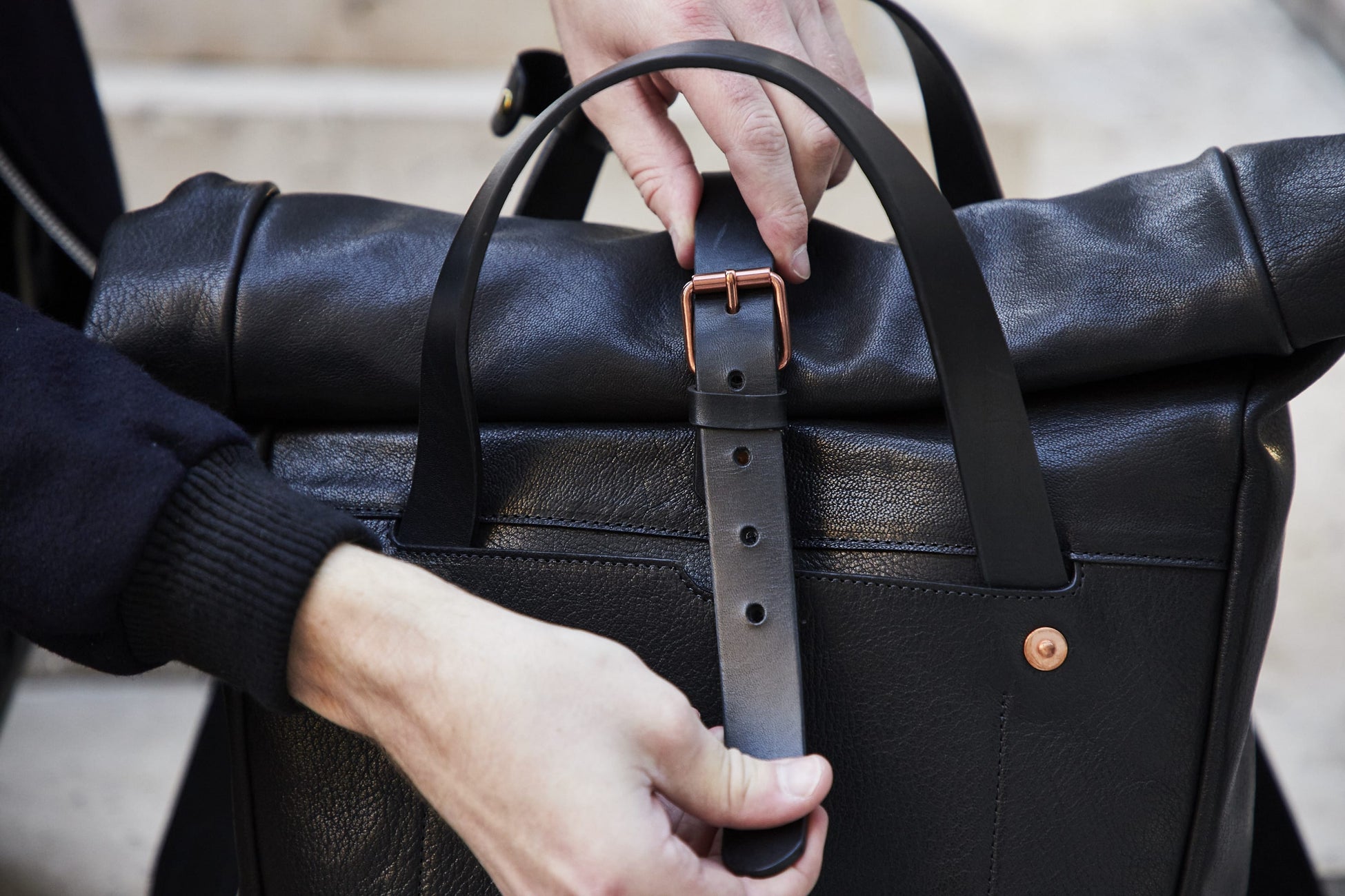 Large Leather Roll Top Backpack | Men & Women – Billy Tannery