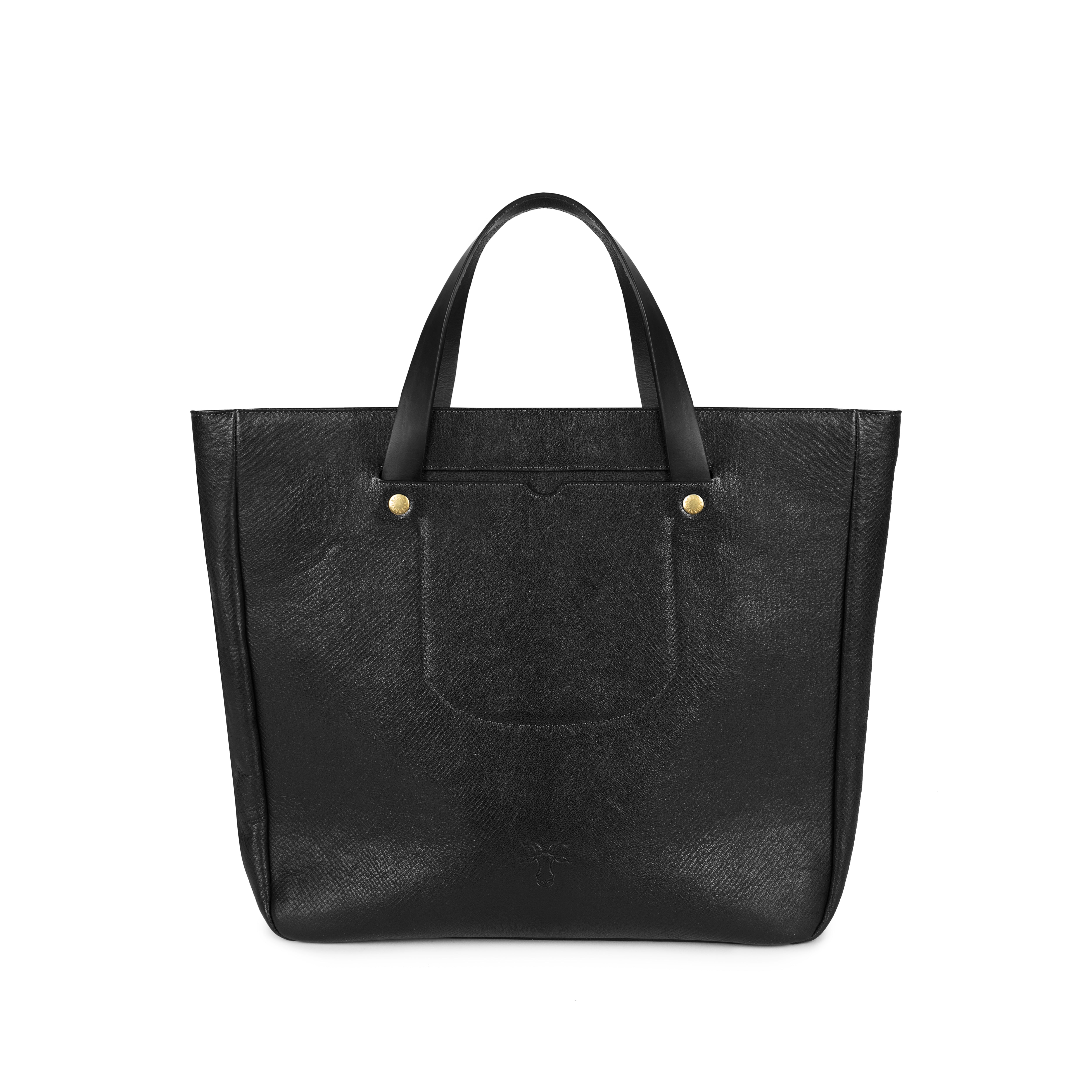 Black leather tote bag outlet