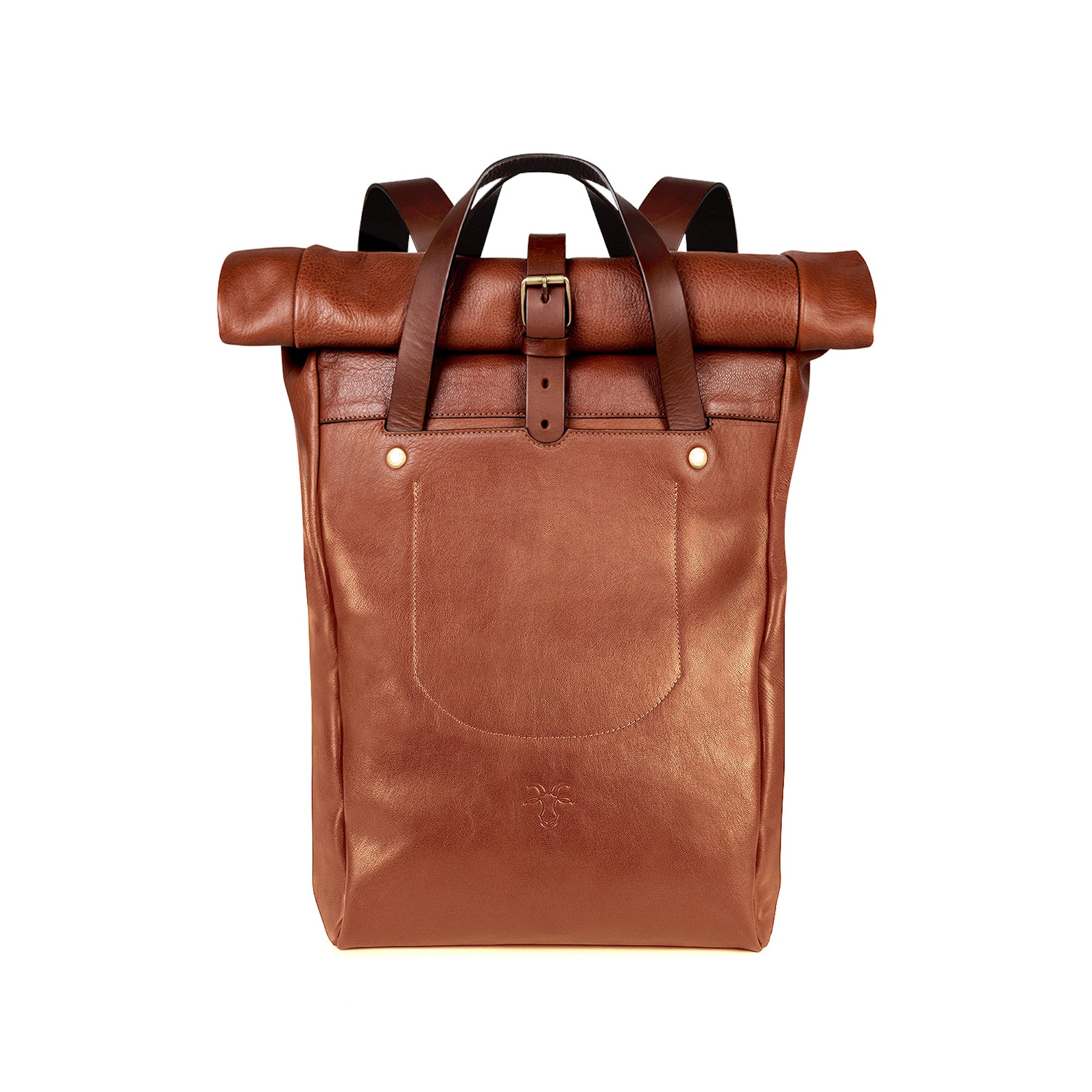 billy leather backpack Sustainable Leather Roll Top Backpack