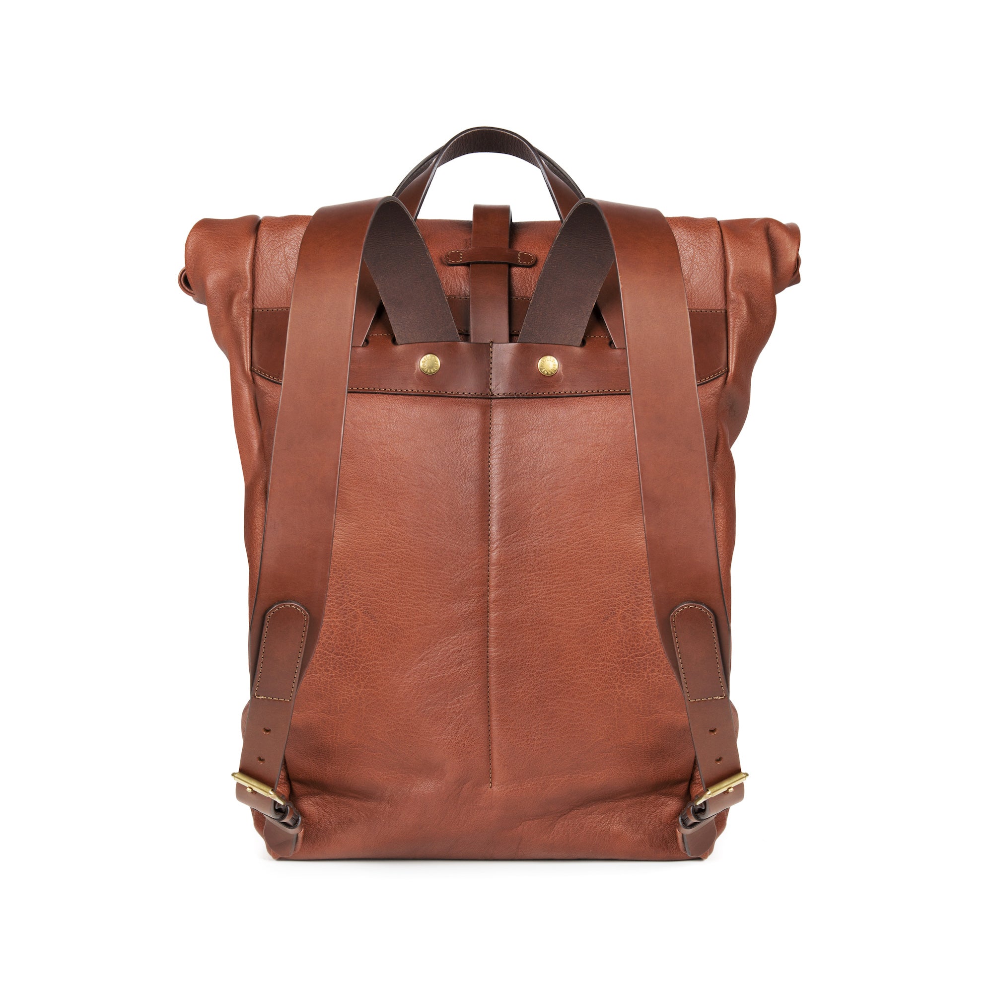 billy leather backpack Sustainable Leather Roll Top Backpack
