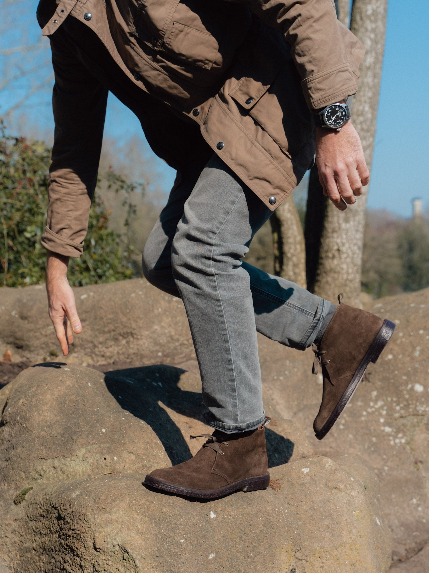 Parkland Desert Boots Deer Suede for Men Women Billy Tannery
