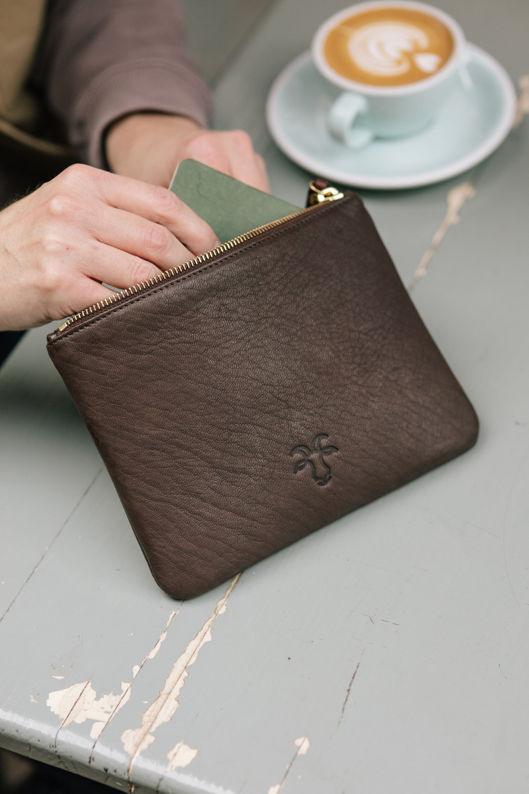 Small Leather Pouch Zip Up Purse Bag Billy Tannery