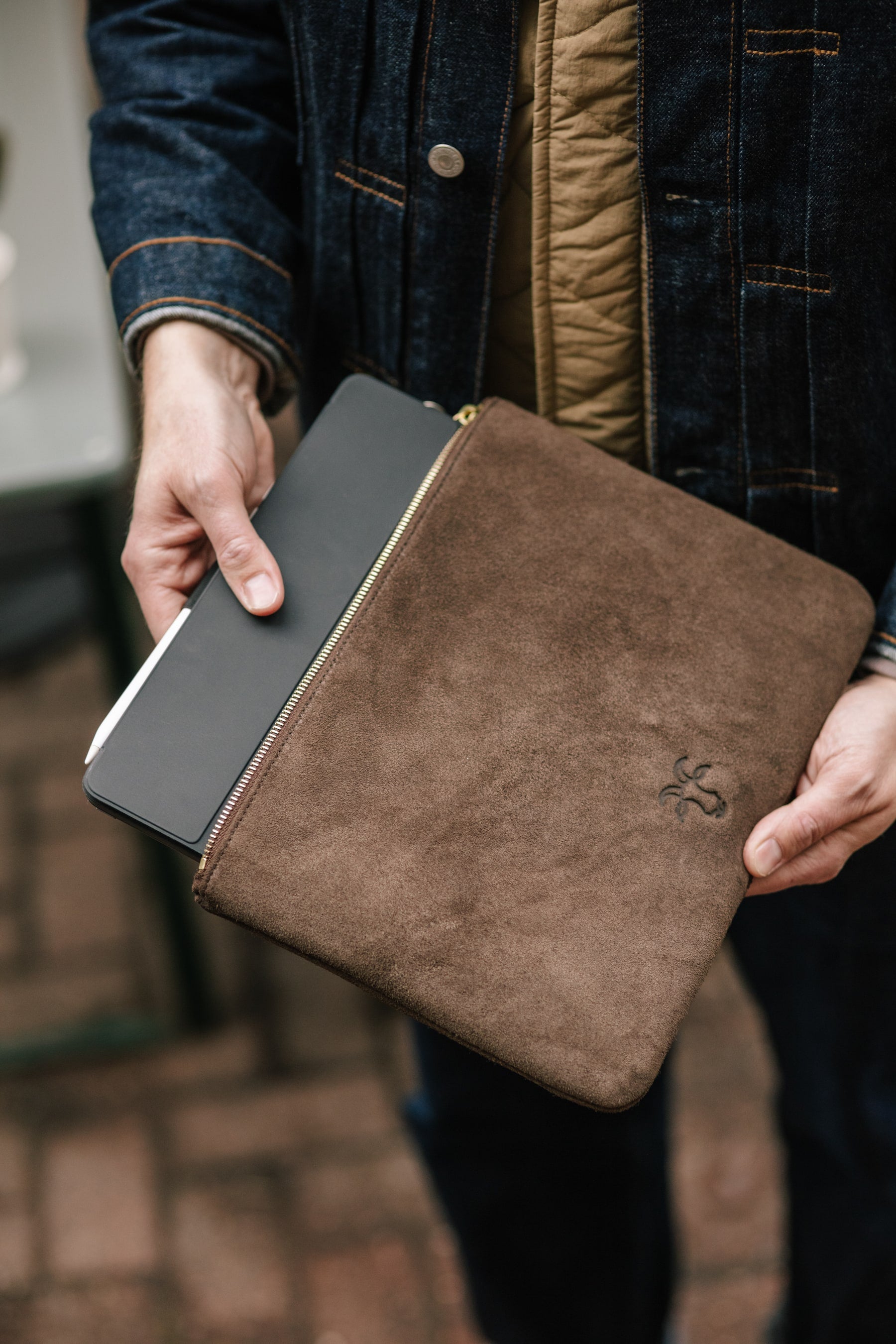 Medium Leather Zipper Pouch Men Women Billy Tannery