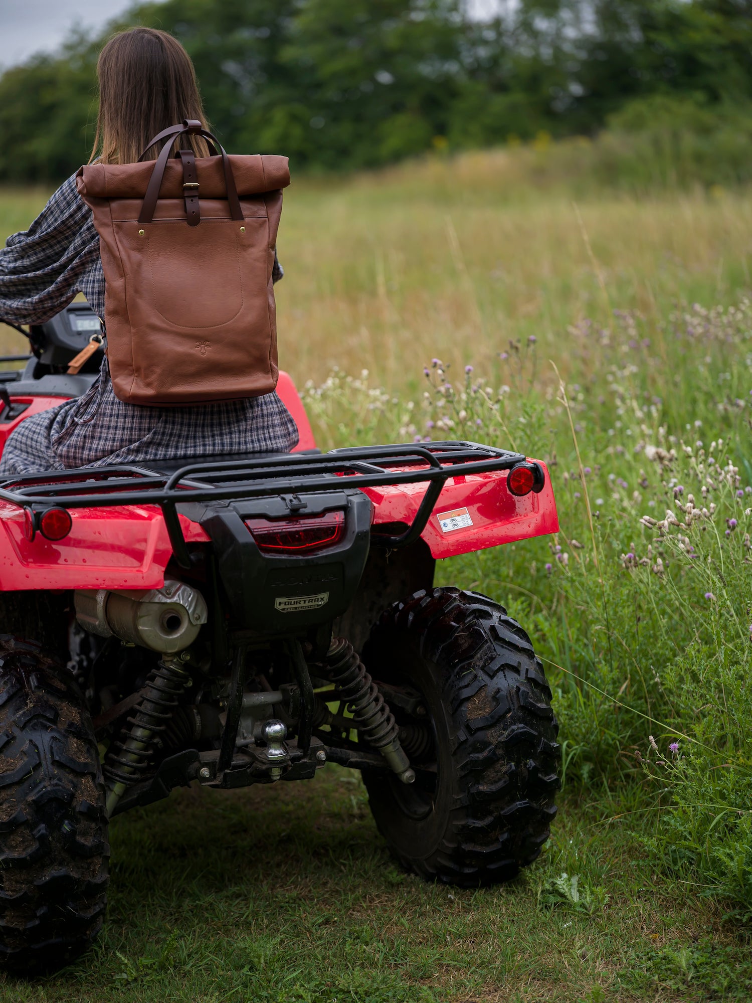 Billy Tannery Brown Leather Rolltop Bag